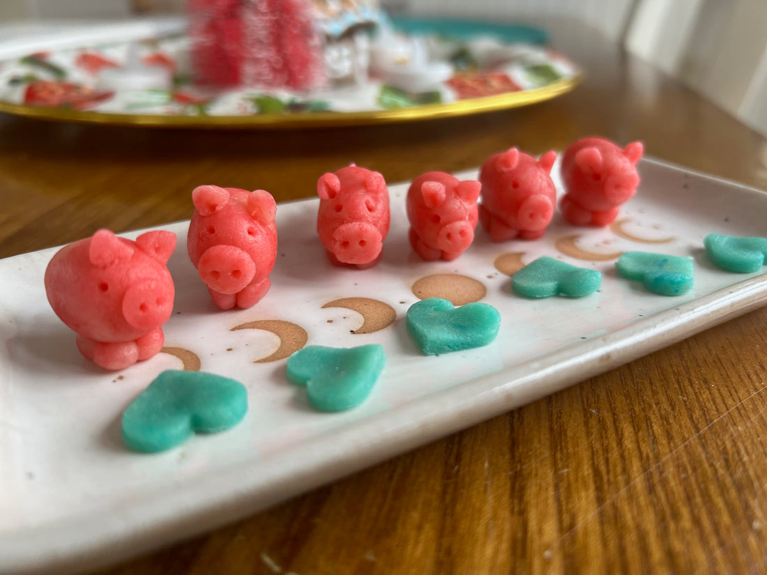 Happy New Year Marzipan Pigs with Sook & Hook