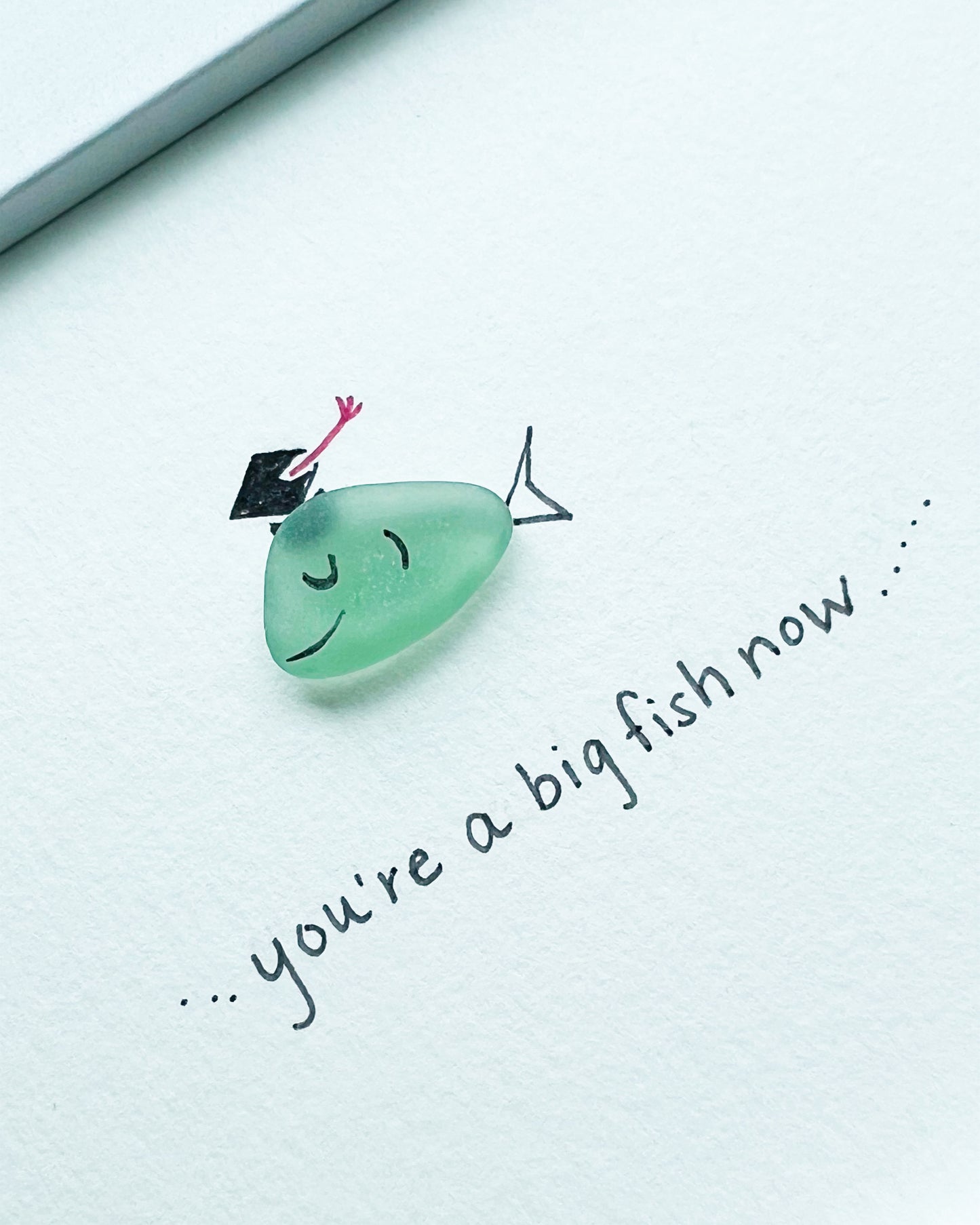 Graduation Fish Sea Glass Art by Sook & Hook