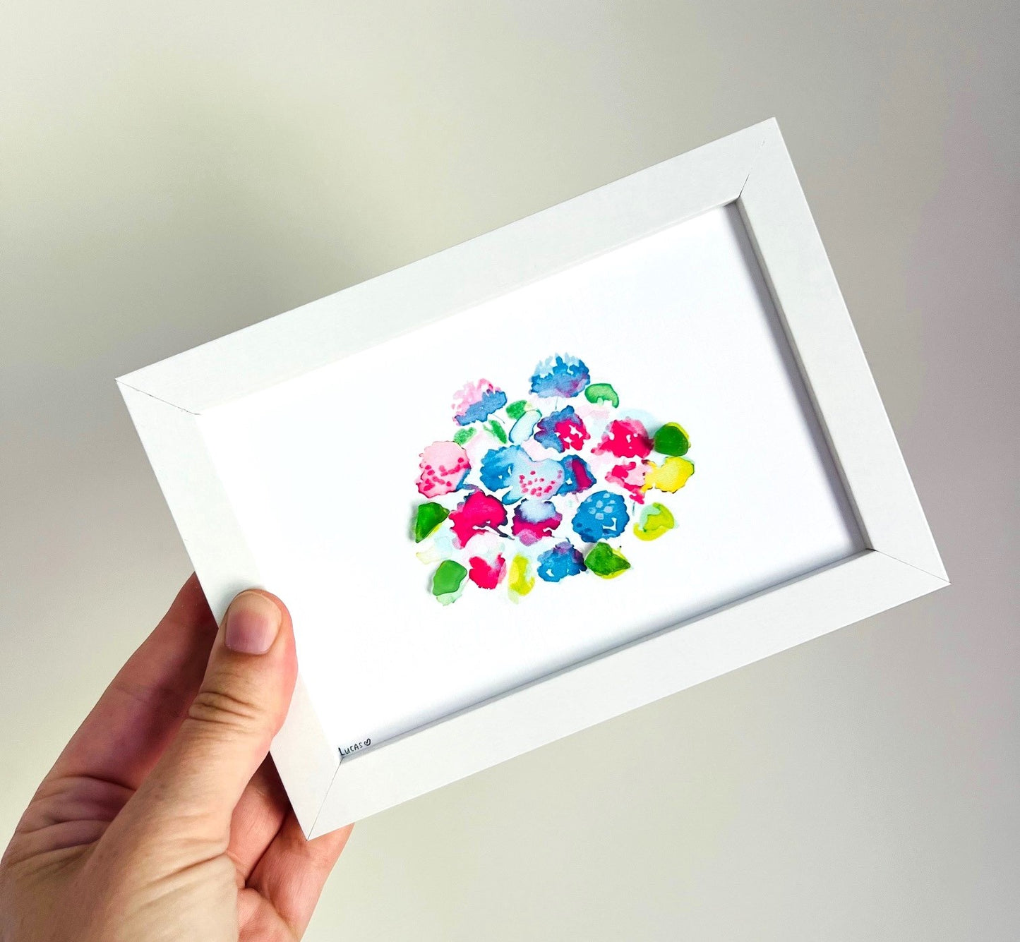 Hydrangeas Sea Glass Art