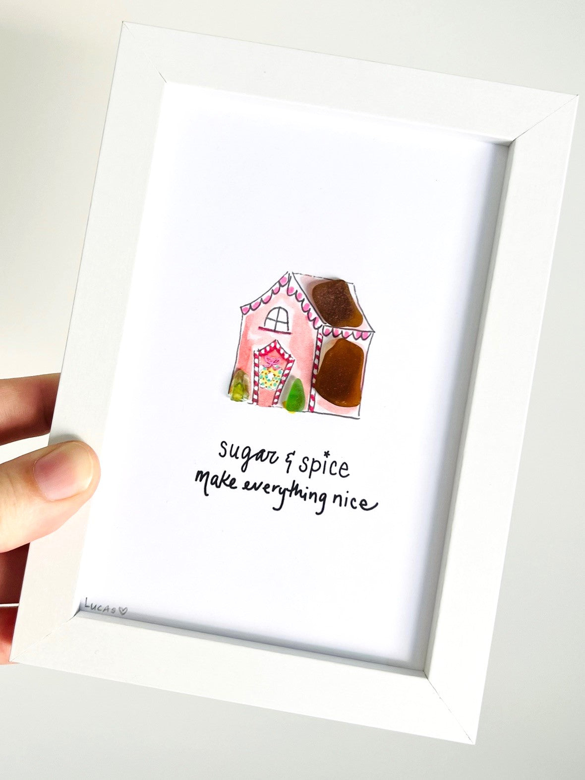 Gingerbread House Sea Glass Art