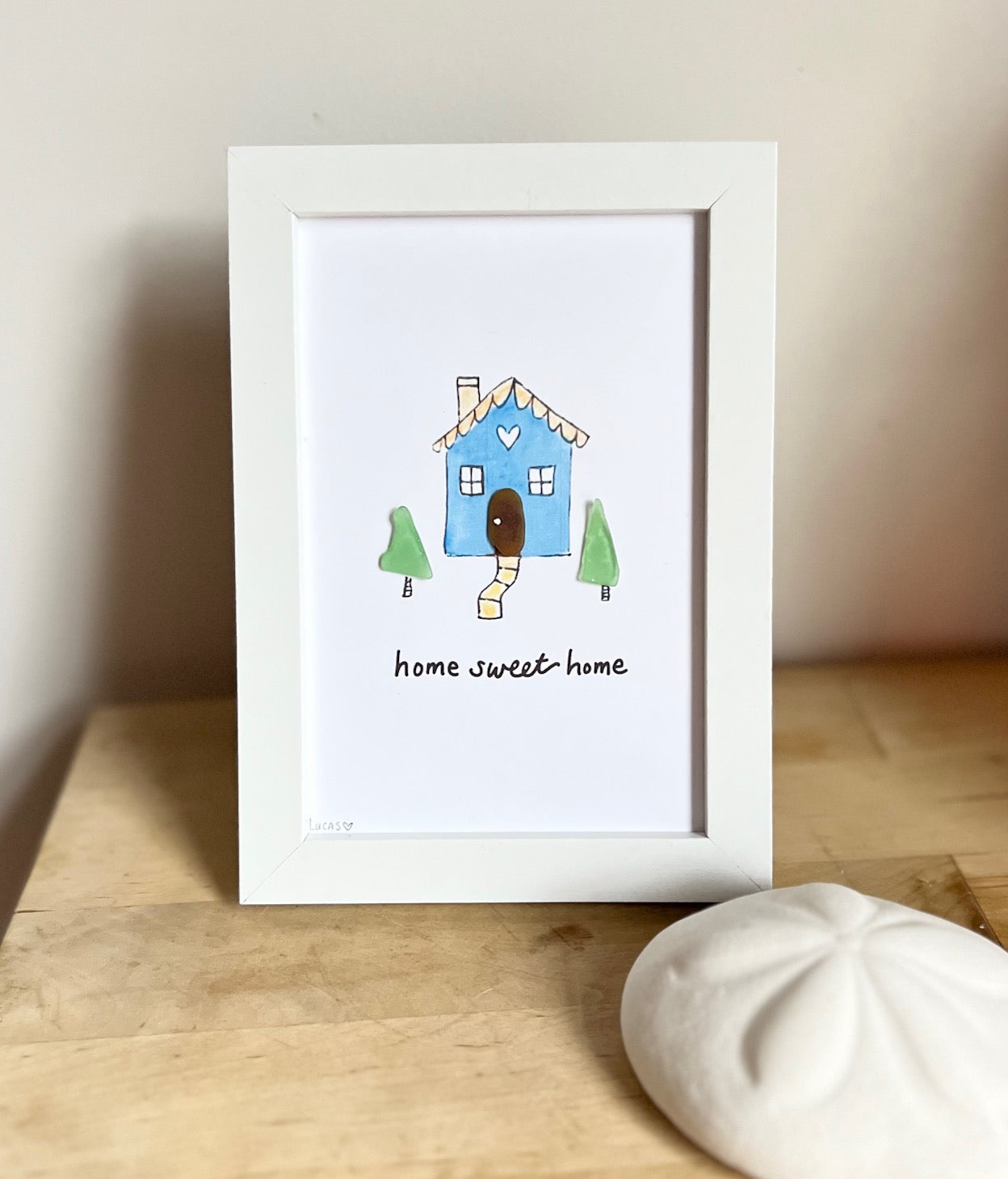 Home Sweet Home Sea Glass Art by Sook & Hook