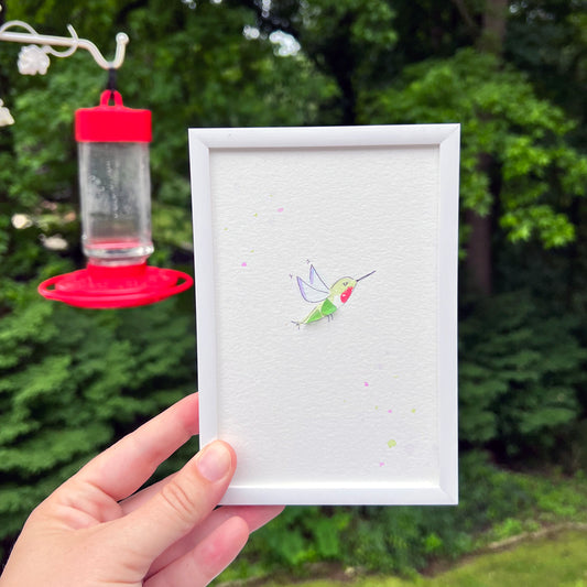 Hummingbird Sea Glass Art by Sook & Hook